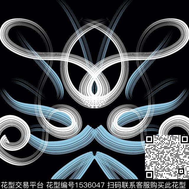 线条男装手绘传统印花华亿平台下载（图片编号: 1536047） - 瓦栏（Walan）