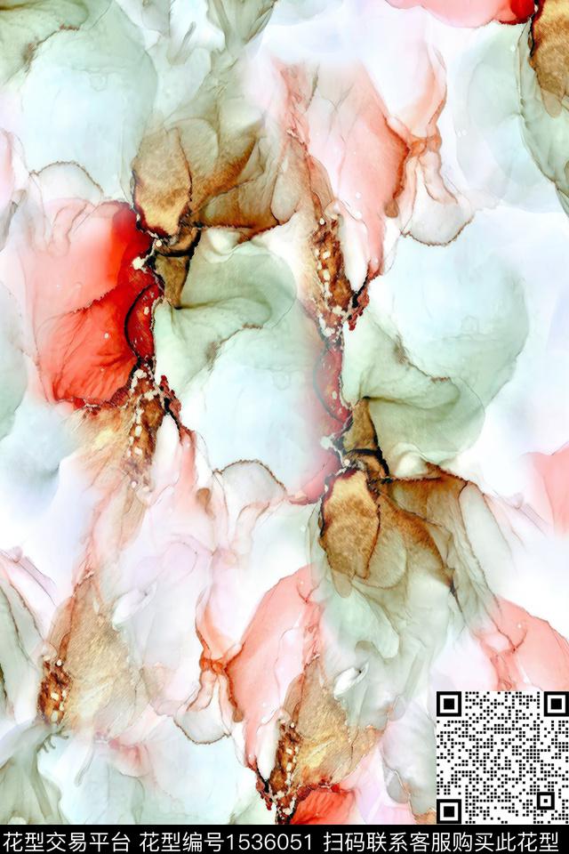 肌理抽象女装数码印花华亿平台下载（图片编号: 1536051） - 瓦栏（Walan）