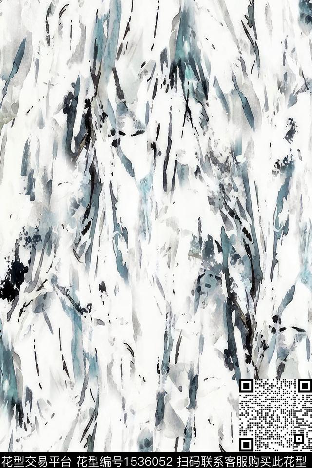 肌理抽象笔触数码印花华亿平台下载（图片编号: 1536052） - 瓦栏（Walan）