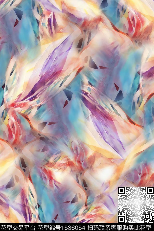 肌理抽象女装数码印花华亿平台下载（图片编号: 1536054） - 瓦栏（Walan）