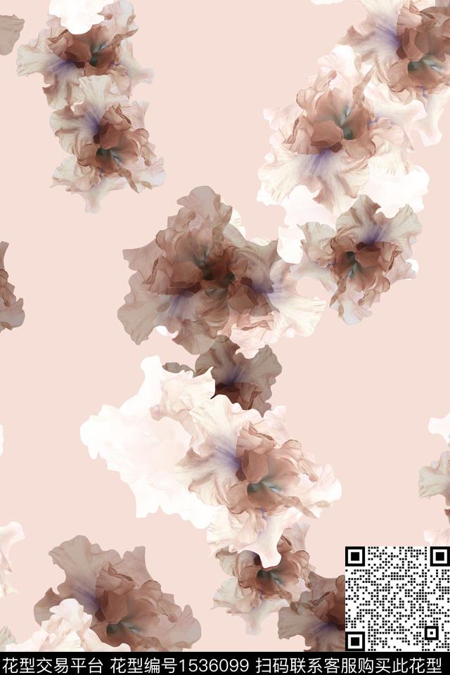 抽象花卉女装春夏华亿平台数码印花华亿平台下载（图片编号: 1536099） - 瓦栏（Walan）