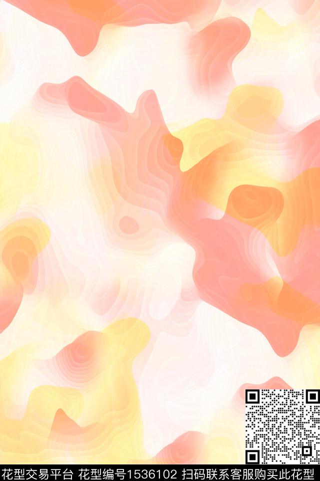 肌理抽象层叠数码印花华亿平台下载（图片编号: 1536102） - 瓦栏（Walan）