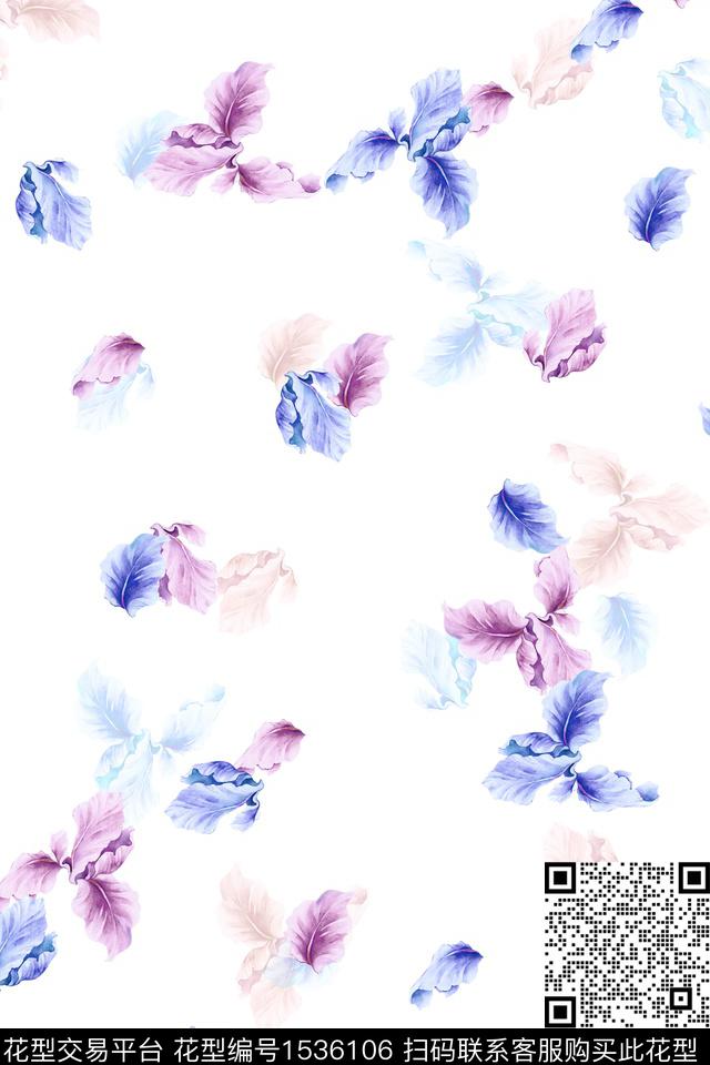 水彩小清新年轻女性数码印花华亿平台下载（图片编号: 1536106） - 瓦栏（Walan）