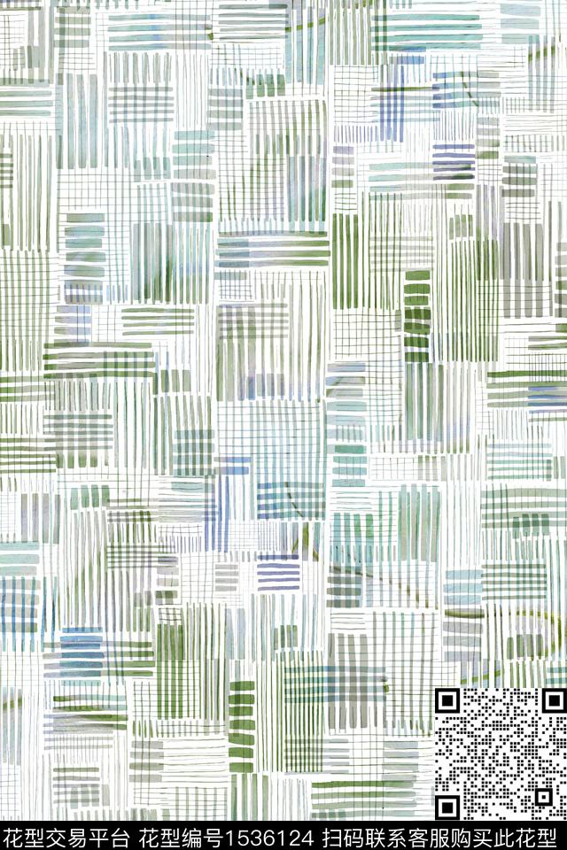 抽象线条笔触数码印花华亿平台下载（图片编号: 1536124） - 瓦栏（Walan）