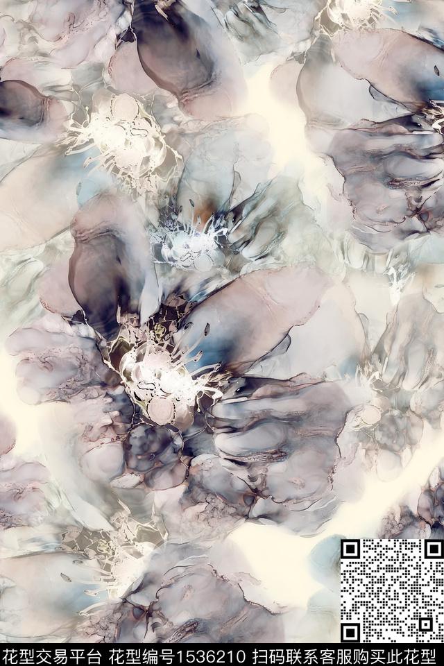 花卉肌理满版大花数码印花华亿平台下载（图片编号: 1536210） - 瓦栏（Walan）