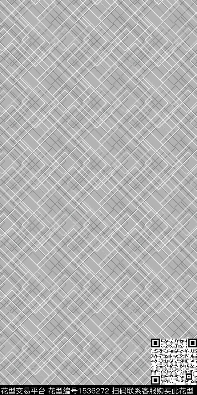 格子线条灰色数码印花华亿平台下载（图片编号: 1536272） - 瓦栏（Walan）