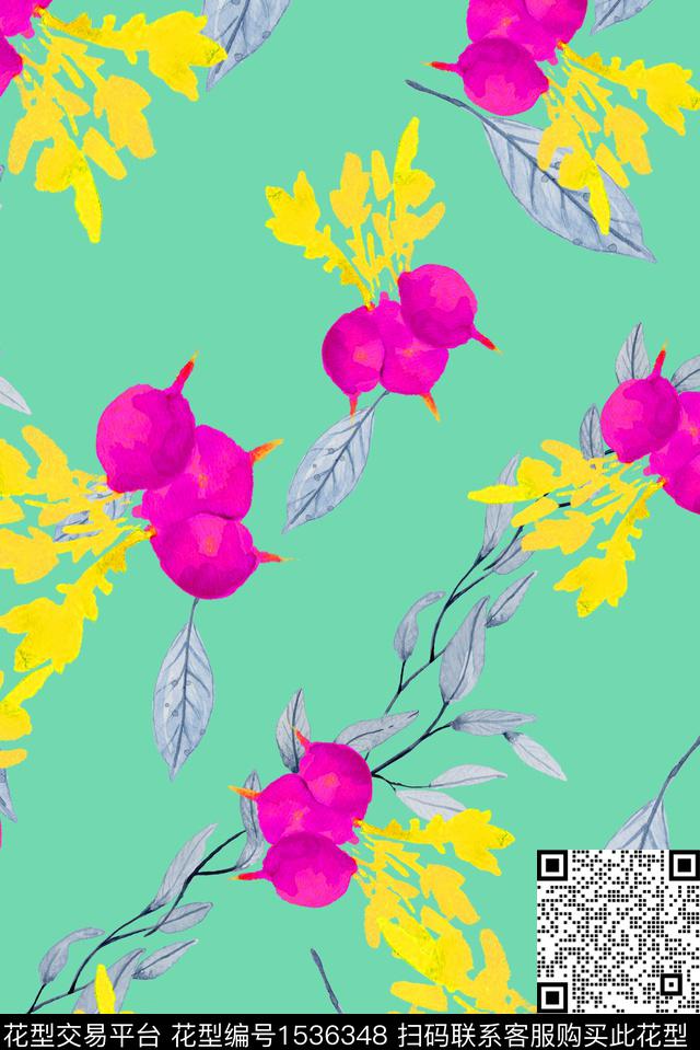 水彩萝卜女装数码印花华亿平台下载（图片编号: 1536348） - 瓦栏（Walan）