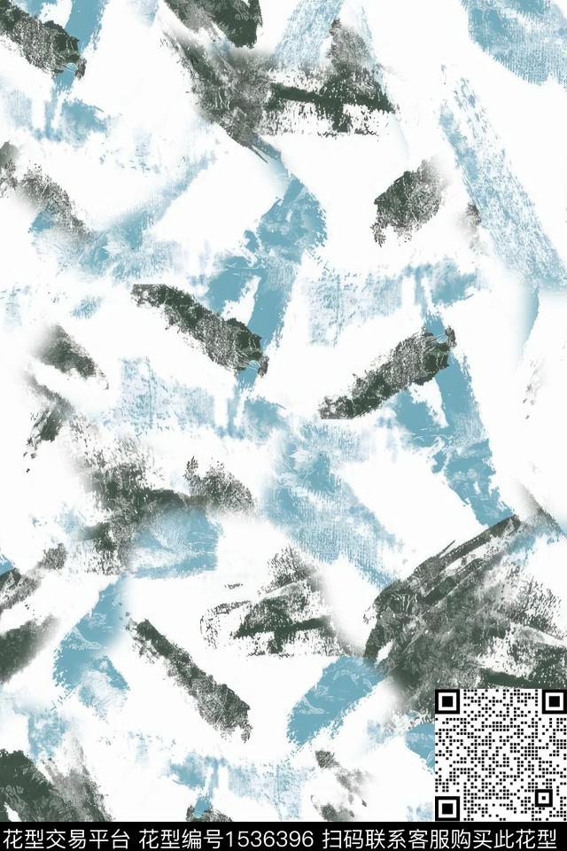 肌理抽象笔触数码印花华亿平台下载（图片编号: 1536396） - 瓦栏（Walan）