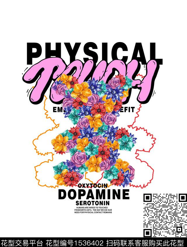 字母大牌风卡通花卉熊数码印花华亿平台下载（图片编号: 1536402） - 瓦栏（Walan）