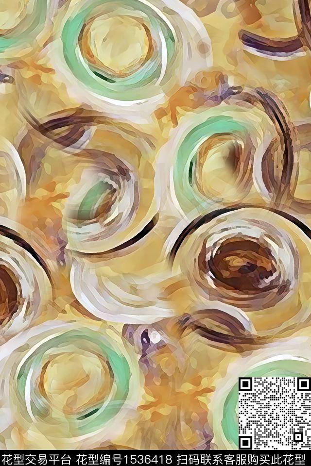 肌理抽象圆数码印花华亿平台下载（图片编号: 1536418） - 瓦栏（Walan）