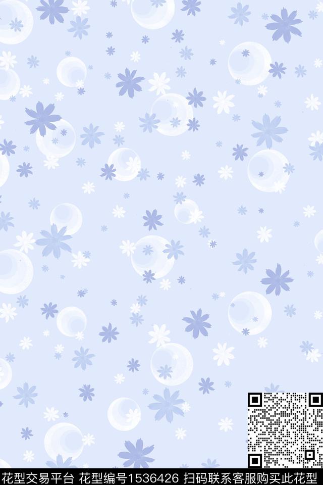 花卉小碎花气泡传统印花华亿平台下载（图片编号: 1536426） - 瓦栏（Walan）