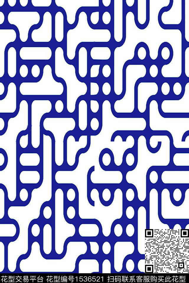 几何迷宫抽象数码印花华亿平台下载（图片编号: 1536521） - 瓦栏（Walan）