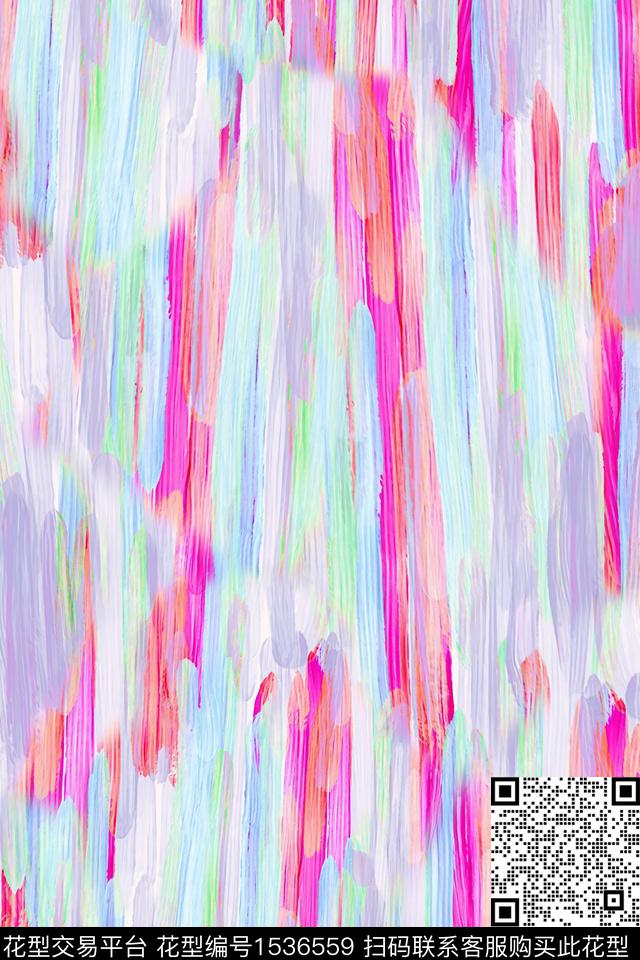 肌理抽象笔触数码印花华亿平台下载（图片编号: 1536559） - 瓦栏（Walan）