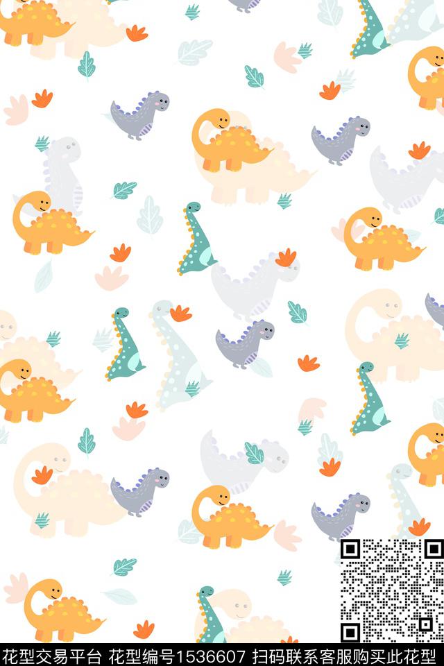 卡通手绘恐龙传统印花华亿平台下载（图片编号: 1536607） - 瓦栏（Walan）