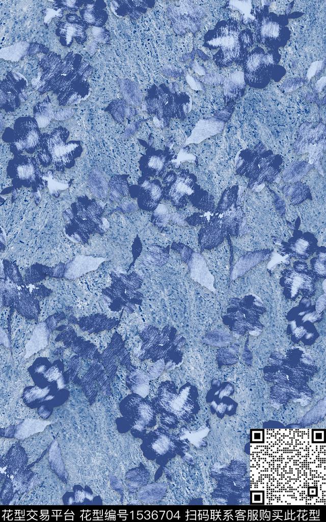 肌理抽象花卉花卉数码印花华亿平台下载（图片编号: 1536704） - 瓦栏（Walan）