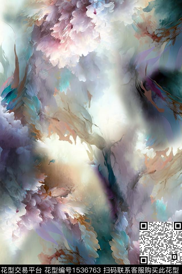 肌理抽象数码华亿平台数码印花华亿平台下载（图片编号: 1536763） - 瓦栏（Walan）