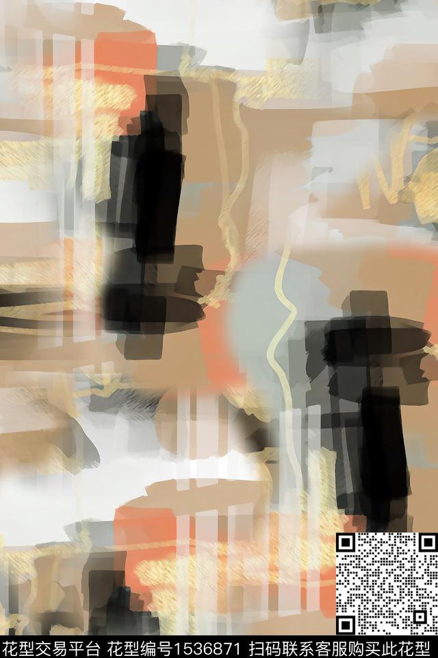 肌理抽象数码印花华亿平台下载（图片编号: 1536871） - 瓦栏（Walan）