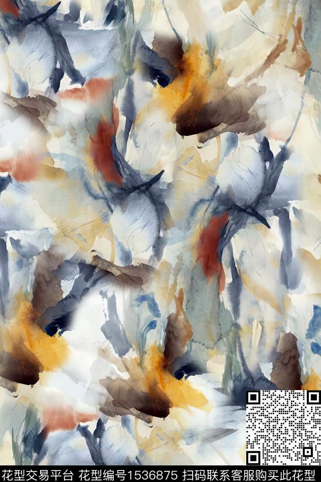 肌理抽象数码印花华亿平台下载（图片编号: 1536875） - 瓦栏（Walan）