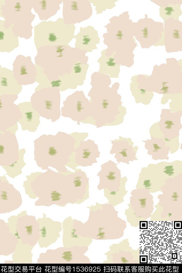 抽象花卉春夏华亿平台色块数码印花华亿平台下载（图片编号: 1536925） - 瓦栏（Walan）