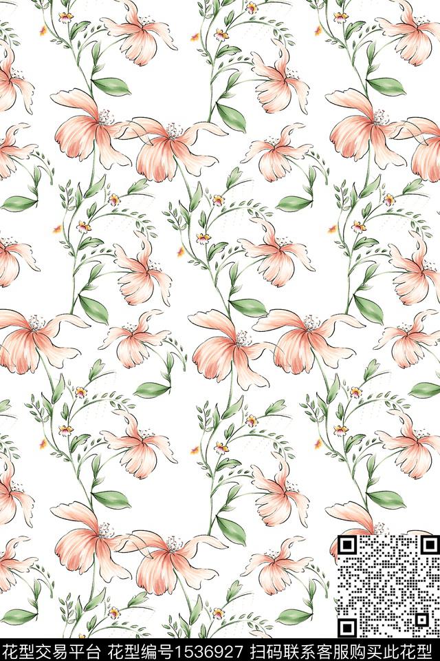 年轻女装春夏华亿平台花卉数码印花华亿平台下载（图片编号: 1536927） - 瓦栏（Walan）