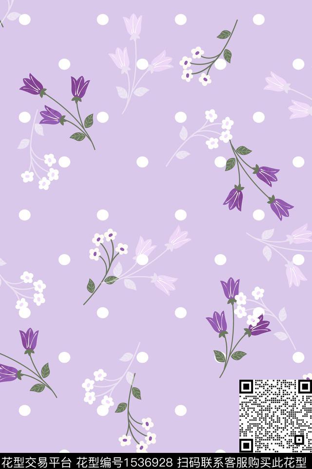 波点春夏华亿平台花卉数码印花华亿平台下载（图片编号: 1536928） - 瓦栏（Walan）