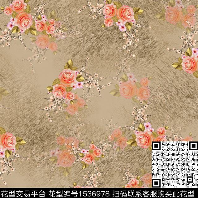 肌理花卉小碎花数码印花华亿平台下载（图片编号: 1536978） - 瓦栏（Walan）