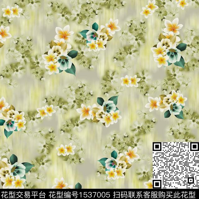 肌理花卉小碎花数码印花华亿平台下载（图片编号: 1537005） - 瓦栏（Walan）
