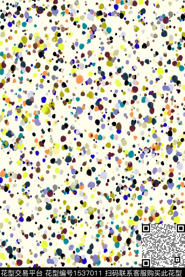 抽象点水彩数码印花华亿平台下载（图片编号: 1537011） - 瓦栏（Walan）