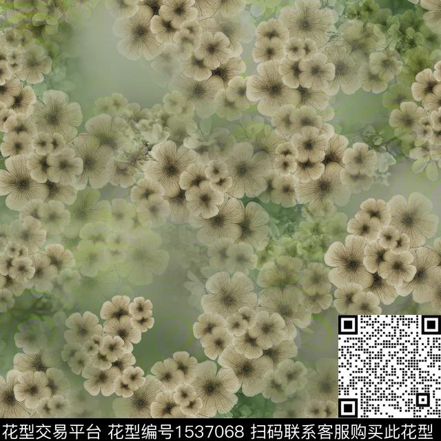 底纹花卉小碎花数码印花华亿平台下载（图片编号: 1537068） - 瓦栏（Walan）