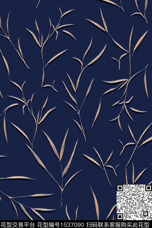 绿植树叶女装数码华亿平台数码印花华亿平台下载（图片编号: 1537090） - 瓦栏（Walan）
