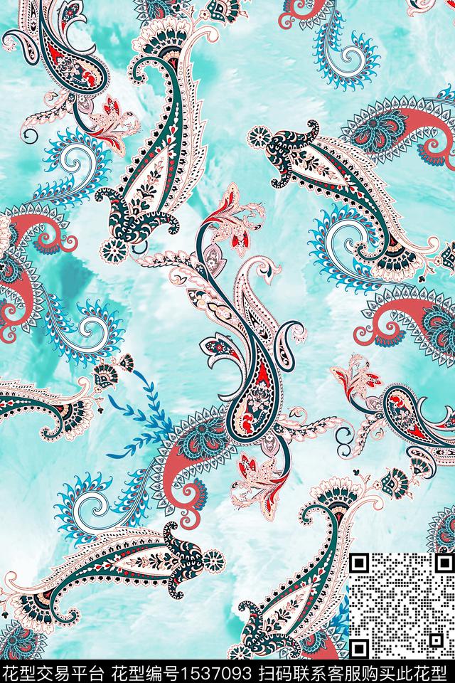 佩斯利女装民族风数码印花华亿平台下载（图片编号: 1537093） - 瓦栏（Walan）