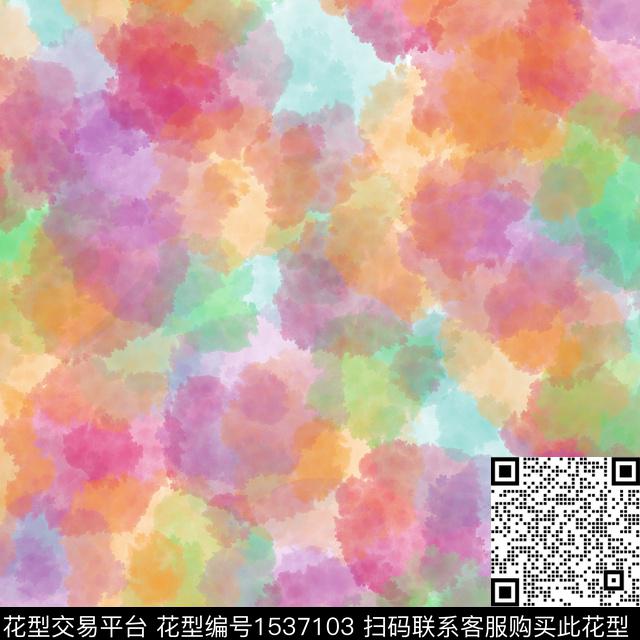 笔触水彩抽象数码印花华亿平台下载（图片编号: 1537103） - 瓦栏（Walan）