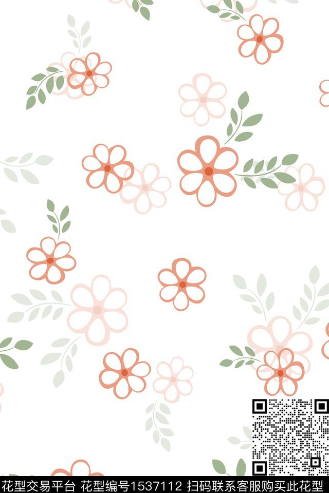 绿植树叶花卉春夏华亿平台数码印花华亿平台下载（图片编号: 1537112） - 瓦栏（Walan）