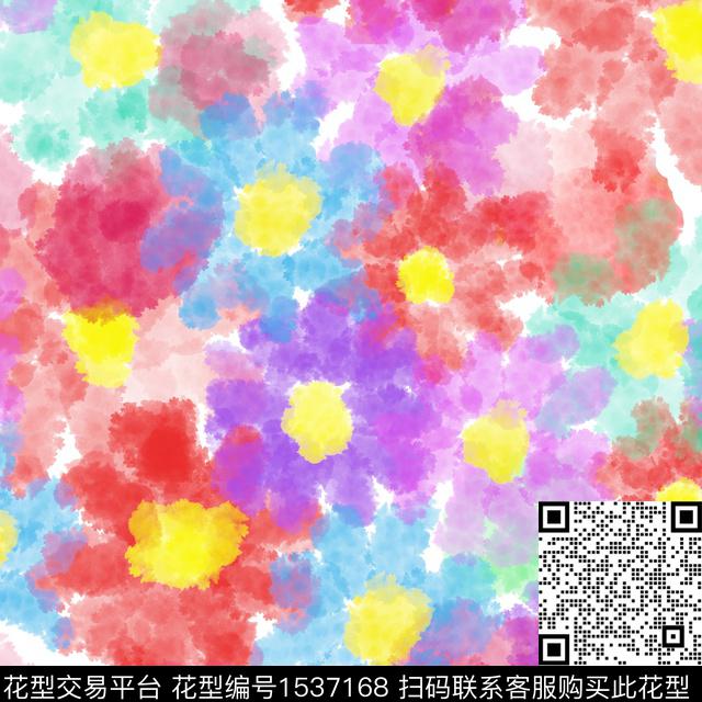 手绘水彩花卉数码印花华亿平台下载（图片编号: 1537168） - 瓦栏（Walan）