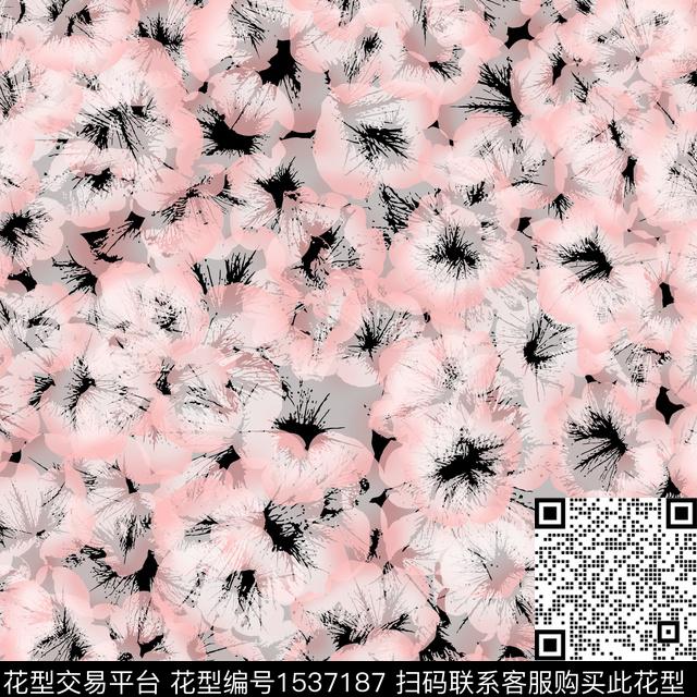 抽象植物小碎花传统印花华亿平台下载（图片编号: 1537187） - 瓦栏（Walan）