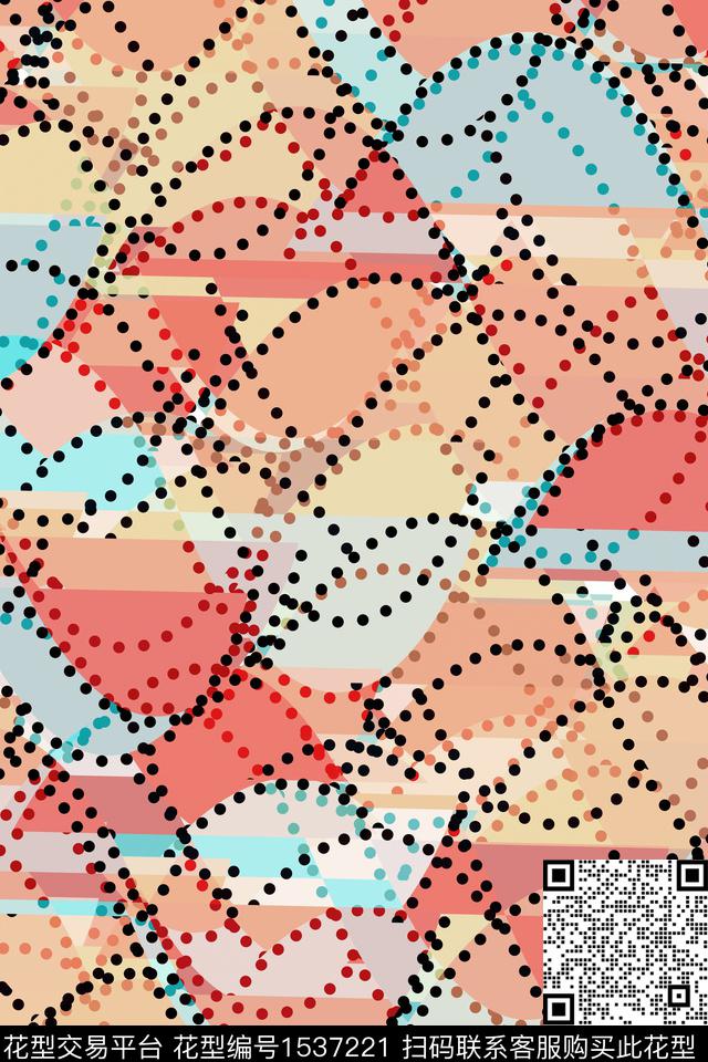 休闲波点几何传统印花华亿平台下载（图片编号: 1537221） - 瓦栏（Walan）