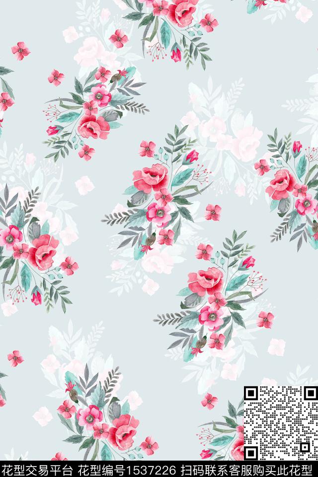 花卉影花数码印花数码印花华亿平台下载（图片编号: 1537226） - 瓦栏（Walan）