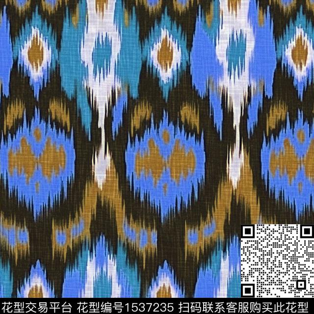 纹理民族风ikat数码印花华亿平台下载（图片编号: 1537235） - 瓦栏（Walan）