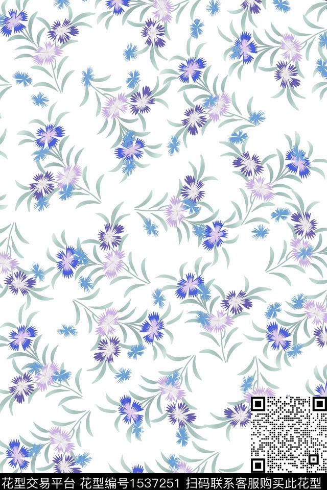 花卉清爽春夏华亿平台数码印花华亿平台下载（图片编号: 1537251） - 瓦栏（Walan）