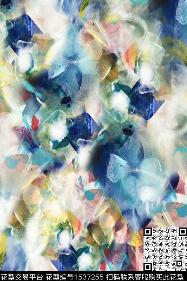 肌理抽象炫彩数码印花华亿平台下载（图片编号: 1537255） - 瓦栏（Walan）