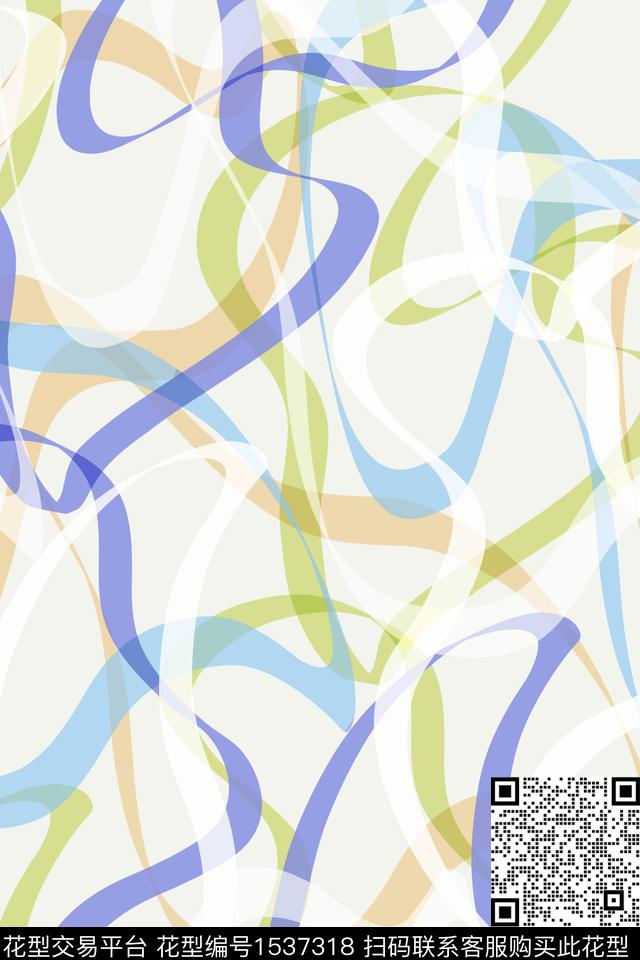 几何条纹小清新数码印花华亿平台下载（图片编号: 1537318） - 瓦栏（Walan）