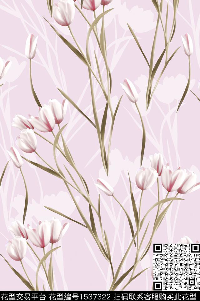 花卉女装小清新数码印花华亿平台下载（图片编号: 1537322） - 瓦栏（Walan）