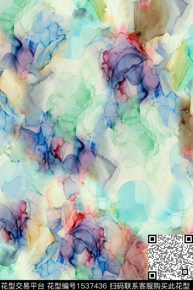肌理抽象数码印花华亿平台下载（图片编号: 1537436） - 瓦栏（Walan）
