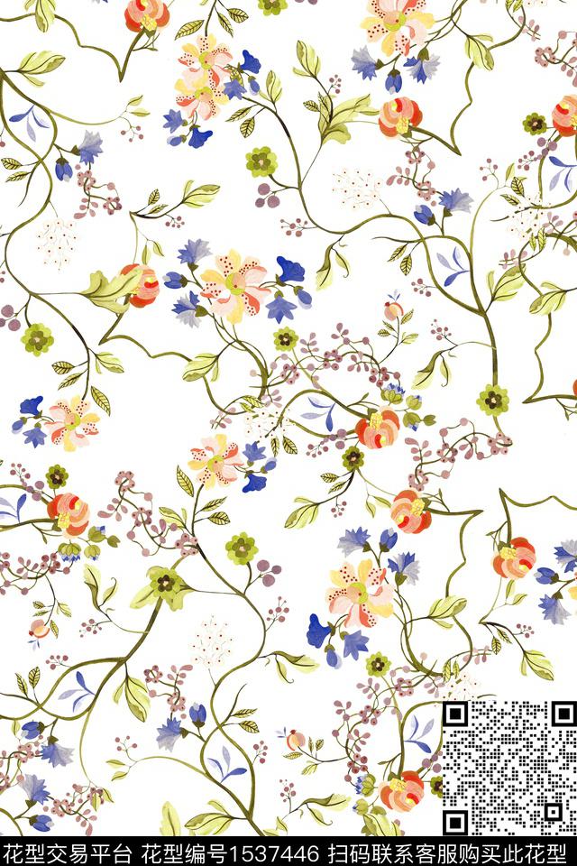 花卉女装春夏华亿平台数码印花华亿平台下载（图片编号: 1537446） - 瓦栏（Walan）