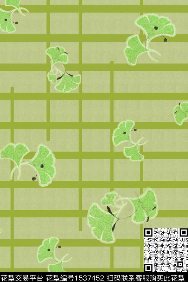 年轻女性休闲植物数码印花华亿平台下载（图片编号: 1537452） - 瓦栏（Walan）