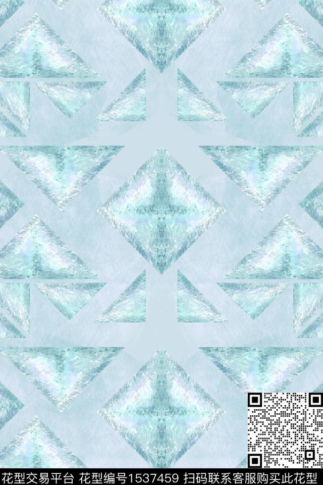 几何三角形肌理数码印花华亿平台下载（图片编号: 1537459） - 瓦栏（Walan）