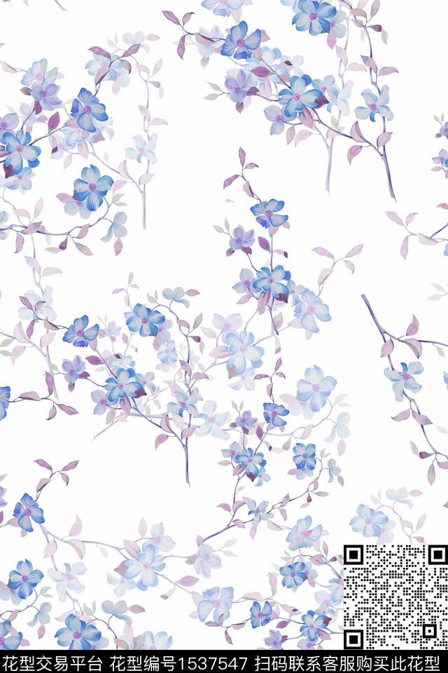 花卉小碎花小清新数码印花华亿平台下载（图片编号: 1537547） - 瓦栏（Walan）