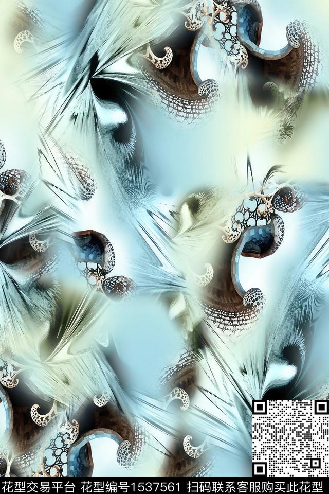 抽象分形女装数码印花华亿平台下载（图片编号: 1537561） - 瓦栏（Walan）