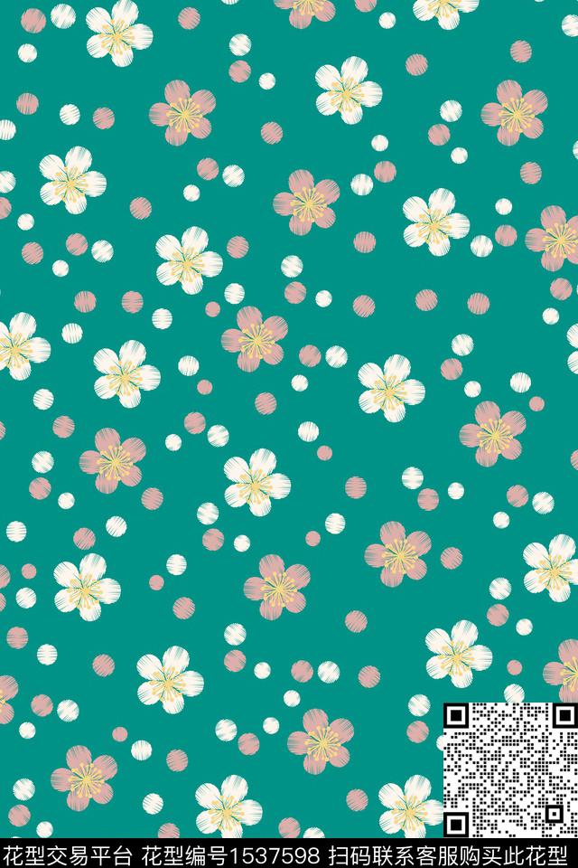 花卉波点小碎花数码印花华亿平台下载（图片编号: 1537598） - 瓦栏（Walan）