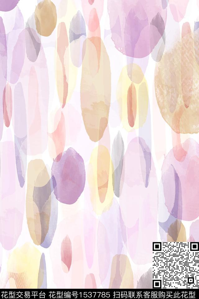 肌理抽象水彩数码印花华亿平台下载（图片编号: 1537785） - 瓦栏（Walan）